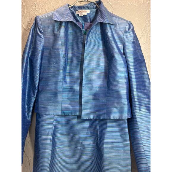 Kay Unger Womens Silk Beaded A-Line Dress With Jacket Outfit Evening Glam Size 8 - Picture 5 of 11